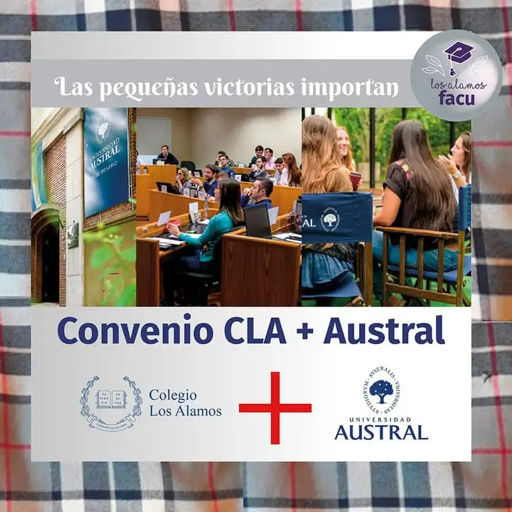 Pieza del convenio entre Colegio Los Álamos y la Universidad Austral